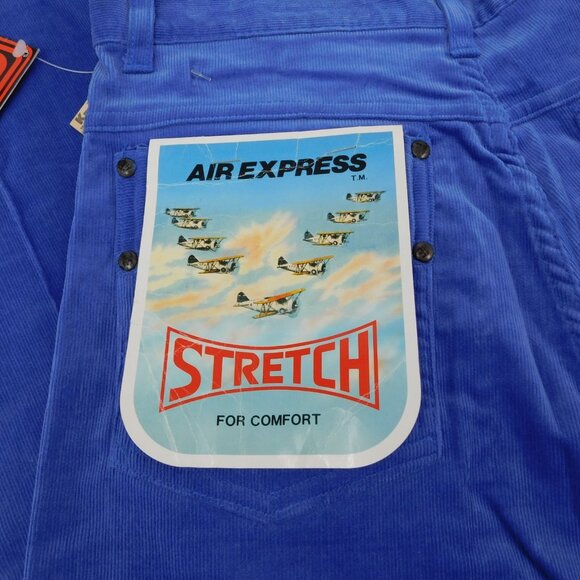 Air Express Women Blue 5 Pockets Cotton Blend Corduroy Pants Size 11/12 New VTG - Picture 9 of 9